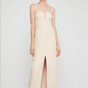 BCBGMaxAzaria Notched V Strapless Gown